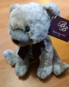 Ben Bridge Bear Hidden Zippered Pouch for Ring Jewelry Gray Soft Toy Engagement - Picture 1 of 10