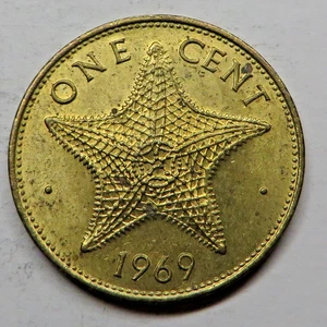 Centesimo Bahamas 1969 ottone nichelato KM#2 UNC - Foto 1 di 2