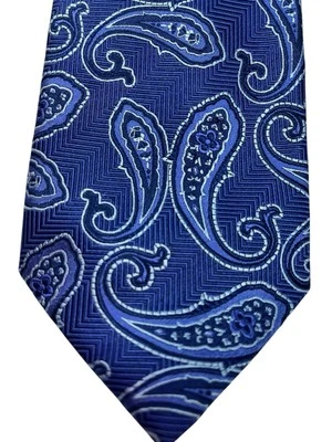Tasso Elba Blue Paisley 100% Silk Tie Necktie - Изображение 1 из 4