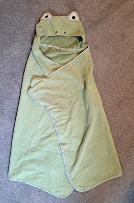 Pottery Barn Kids Hooded Towel Green Frog Toddler  - Image 1 of 4