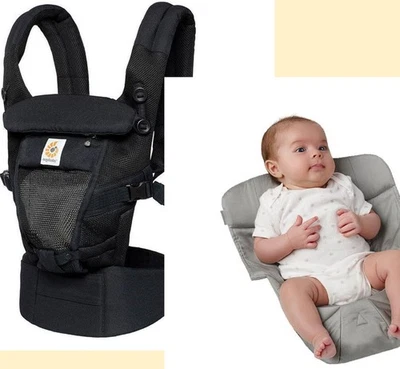 Portabebés Ergobaby Adapt Cool Air en negro ónix con fácil inserción cómoda gris Foto 1 de 4