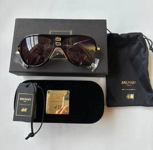 Balmain x H&M Sonnenbrille Schwarz Gold Neu - Bild 1 von 3