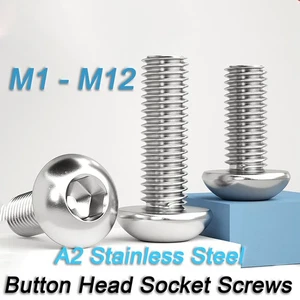 Socket Button Screws Dome Head Hex Allen Bolts A2 Stainless Steel M1 M2 M3 - M16 - Picture 1 of 217