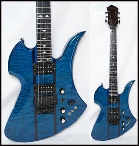 B.C.Rich Mockinbird ST with Floyd Rose Transparent Blue neck-through 2008 - Picture 1 of 10