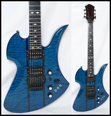 B.C.Rich Mockinbird ST with Floyd Rose Transparent Blue neck-through 2008 - Image 1 of 4