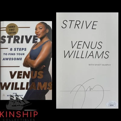 Libro de tapa dura firmado por Venus Williams certificado de autenticidad JSA Tennis Star automático IGUALDAD Foto 1 de 3