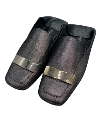 Sapato Liso Feminino Sergio Rossi Tamanho 36 Couro Cinza - Imagem 1 de 4