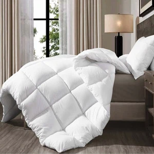 Queen Duvet Comforter Insert - Ultra Soft Box Stitched Queen Size Duvet, All ... - Picture 1 of 7