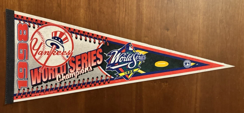 New York Yankees 1998 World Series Champions Full Size MLB Baseball Pennant  - Image 1 of 1