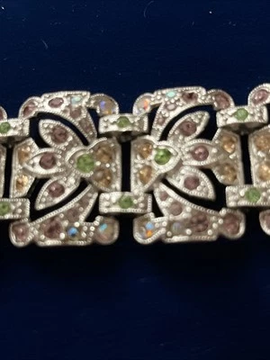 Suzanne Somers? 手链无标记银色水钻 7 英寸长 — 第 1/4 张图片