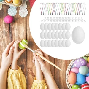 25Pcs White Easter Eggs Hanging Ornaments Simulation Easter Eggs Easter Basket - Picture 1 of 7