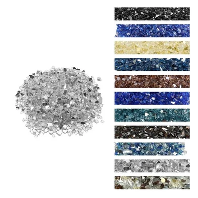 VEVOR 10 LBS Vidrio de Fuego 1/2 Pulgada Chimenea Rocas de Vidrio para Fogata Mesa Transparente Foto 1 de 4