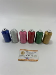 Polyester Embroidery Machine Thread Huge 5000M Value 6 Pack Mixed Colors NEW - Picture 1 of 5