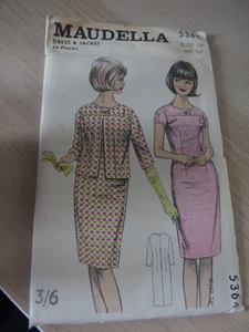 Vintage Original 1960s Maudella Sewing pattern for a dress and jacket - Picture 1 of 2