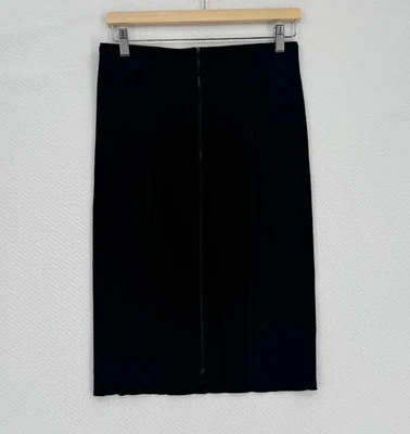 Falda ceñida al cuerpo lápiz cremallera frontal tejido acanalado elástico negro Rag & Bone talla 8 Foto 1 de 3