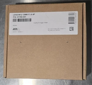 Axis Camera Lens M12 12MM F1.6 4P 01780-001 Brand New Factory Sealed - Picture 1 of 2
