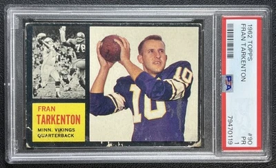 FRAN TARKENTON PSA 1 1962 TOPPS #90 ROOKIE SP RC VIKINGS 119 - Image 1 of 2