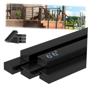 5Pack 6'6" Stainless Steel T304 Black Handrail with Extension Connectors End - Picture 1 of 7