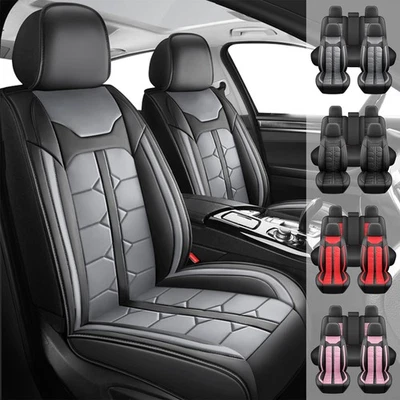 For Mazda Deluxe Car Seat Covers Front+Rear Pu Leather Full Set Seat Protector - Image 1 of 4