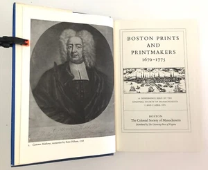book Boston Print Printmakers 1670-1775 Colonial Society Massachusetts 1971  - Picture 1 of 4
