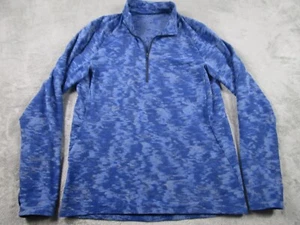 Lululemon Sweater Mens Large Blue Surge 1/2 Zip Camouflage Pullover Activewear - Picture 1 of 9