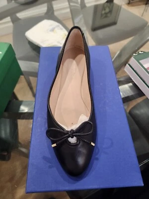 NIB NEW Stuart Weitzman Gabby Flat black leather suede ballet flats 5.5 - Image 1 of 2