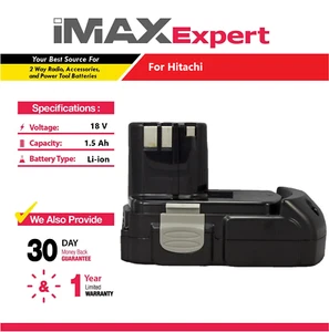 Batería de iones de litio 18V 1,5Ah para Hitachi BCL1815 EBM1830 - Imagen 1 de 5