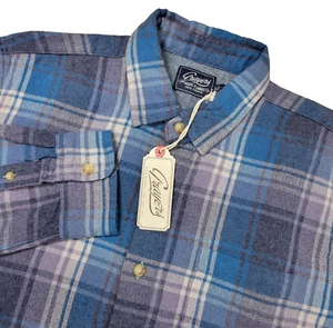 Neu mit Etikett Grayers Jaspe Flanell Herren Large blau grau kariert Knopfleiste Langarm - Bild 1 von 7