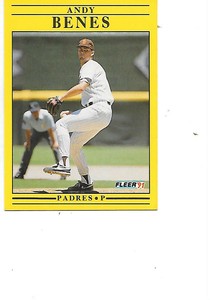 Andy Benes 1991 Fleer Baseball Card #524 San Diego Padres  All Star