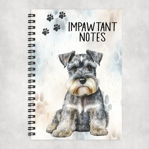 Impawtant Notes Schnauzer A5 Spiral Bound Notebook 60 Lined pages Dog Lover Gift - Picture 1 of 2
