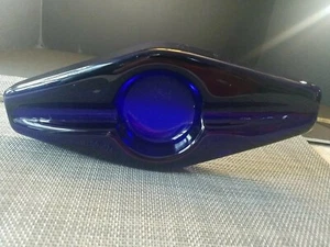 MCM Cobalt blue Blenko Double Cigar Ashtray 10" long 4" wide surfboard shaped - Picture 1 of 6