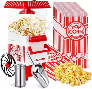 Popcorn Machine, Hot Air Popcorn Maker Kit Gift Box, Portable Home Popcorn Poppe - Picture 1 of 6