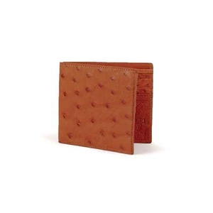 Ferrini Full Quill Ostrich Billfold Cognac - Picture 1 of 4