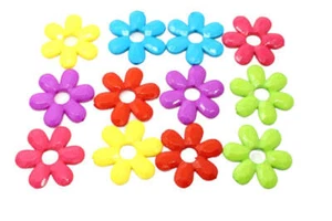 2074 Pk12 Colorful Plastic Flower Small Parrot Foot Talon Toy Cockatiel Parakeet - Picture 1 of 4