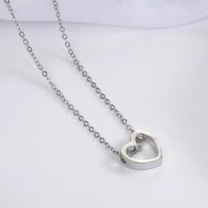 Love Heart Hollow Necklace Pendant Chain Choker Adjustable Jewellery 