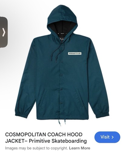 Giacca da skateboard di Primitive Cosmopolitan Coach Hood Jacket taglia S