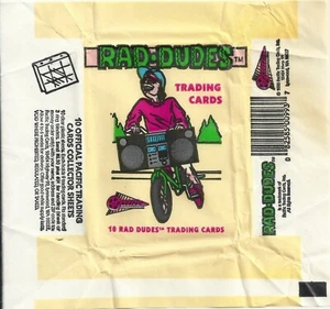 1990 RAD DUDES - INVOLUCRO DI CERA VUOTO - PRODOTTO DA PACIFIC - VARIANTE BIKER - Foto 1 di 1