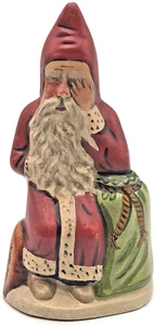VaillancourtThe OY VEY Father Christmas on a Log Folk Art Christmas Figurine - Picture 1 of 9