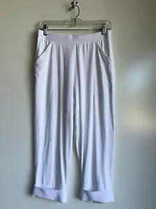 Pantaloni in maglia con polsini cropped e pull-on bianchi SYMPLI taglia 10 ~ usati in ottime condizioni - Foto 1 di 10