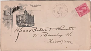 1895 Wash & Charlotte RPO Illust advt cover The Burton Danville VA (g482) - Picture 1 of 2
