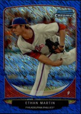 2013 Bowman Chrome Cream of the Crop Mini Blue Wave Ref#PP3 Ethan Martin /250