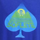 Soflete Skull & Crossbones Spade Cotton Blend Mens Blue Tee Shirt Xl Measured