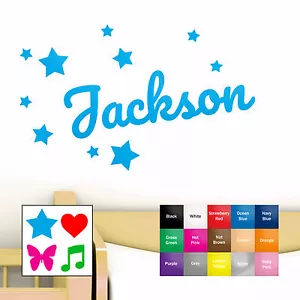 Arte de pared con nombre personalizado con 10 formas - calcomanía personalizada - estilo rizado - Imagen 1 de 3