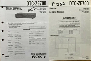 SONY DTC-ZE700 DIGITAL AUDIO TAPE DECK ORIGINAL SERVICE MANUAL - Picture 1 of 1