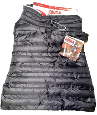 Kong Grande Negro Perro Paracaídas Puffer Chaqueta Reflectante Impermeable Abrigo L 51-58 Foto 1 de 3