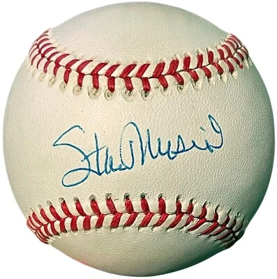 Stan Musial signed RONL Rawlings OFC National League Baseball imperfect- Beckett - Image 1 of 3
