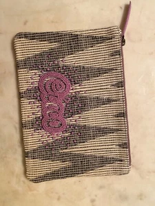 Anthropologie Cotton Embroidered Beaded CIAO Clutch New $88 Retail  - Picture 1 of 5