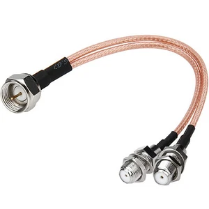 1*50 ohm F Type Coax Cable Splitter To F Dual Female 3 Way RG316 Coaxial Cable - Picture 1 of 10