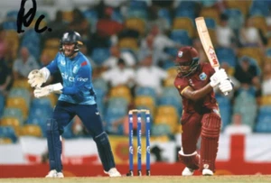 WEST INDIES CRICKET: KEACY CARTY SIGNED 6x4 ODI ACTION PHOTO+COA - Picture 1 of 1