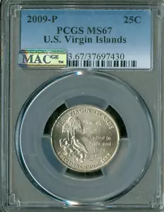 2009 P VIRGIN ISLAND QUARTER PCGS MS67 PQ RARE MAC SPOTLESS . - Picture 1 of 2